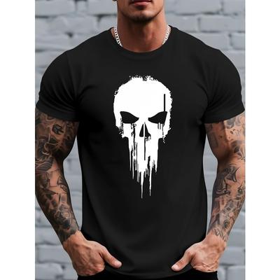 Taglie Europee Stampa T-shirt Trendy da Uomo per Esterno, Maglietta Classica da Uomo Street Fashion, Casual per Uscite e Casa, Tessuto Morbido Traspirante Asciugatura Rapida