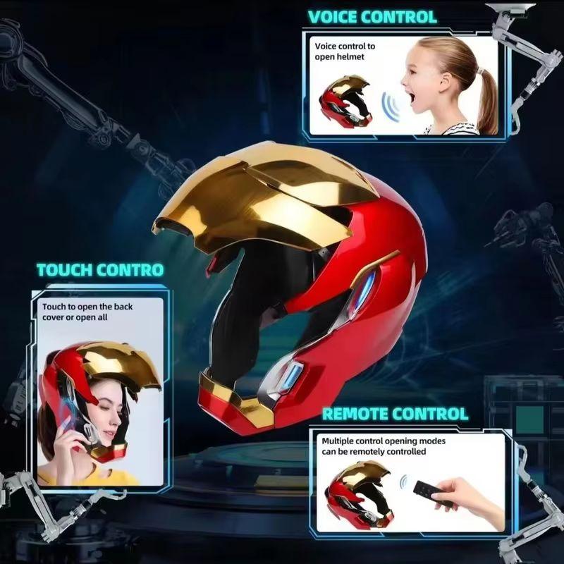 Iron Man Mk50 Figure 1:1 Wearable Cos Mask Voice-Activated Deformation Helmet Movies Derivatives Model Kid Toy Birthday Gift Boy