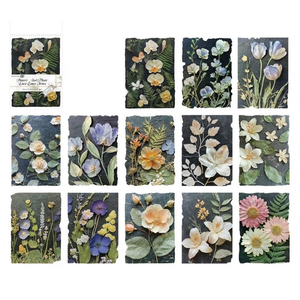 23PCS Multicolor Vintage Reliefs Paper Floral Relief DIY Texture Paper Paper Accessories Scrapbooking Decorative Paper Ita Bag