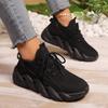Women's Solid Color Casual Sneakers, Mesh Lace-Up Fly-Woven Breathable Running Shoes, Lightweight and Comfortable Low-Top Casual White Shoes