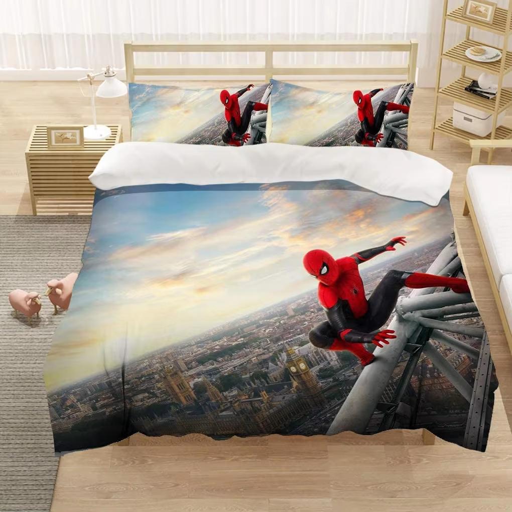

Marvel Comics Spider Man Anime Bedding Set Duvet Cover 1009 Polyester Suitable For Children And Adults 3-Piece Set EU Single(135*200cm)3pcs