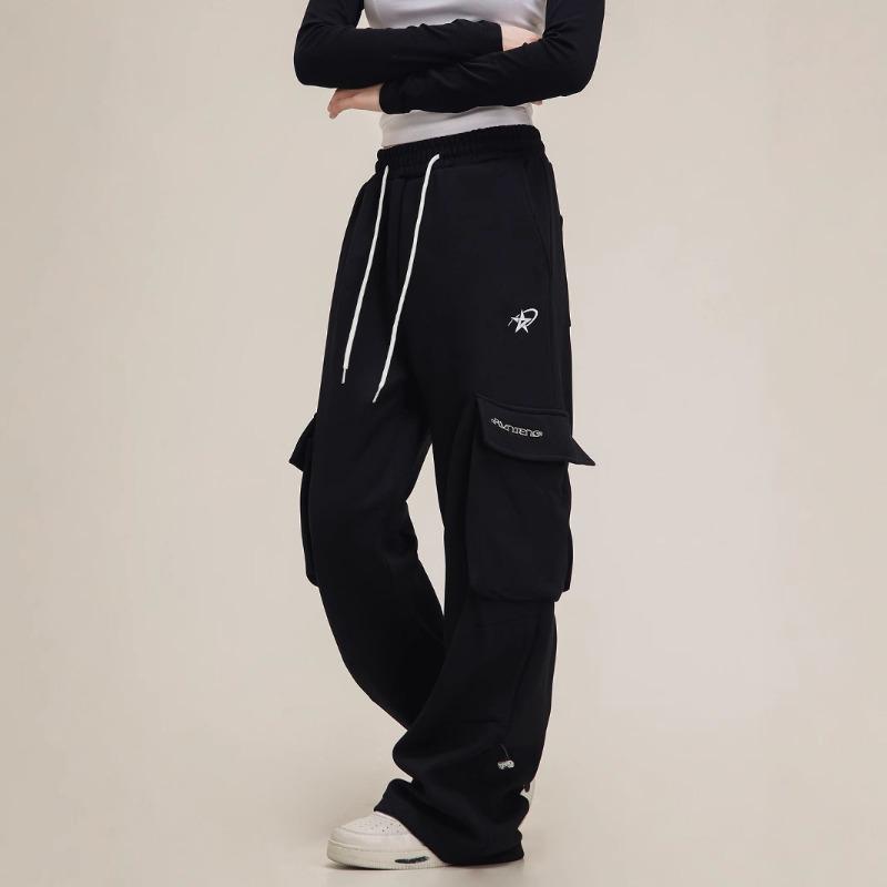 Overalls Women's Casual Trend High Street Hip Hop Loose and Skinny Sports Pants Wide Leg Versatile Straight Pants