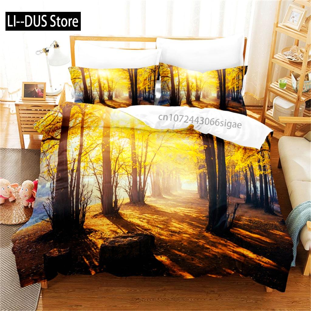 Comforter Natural Scenery Forest Bedding Set Queen Set Beauty Comforter Set Girl For Women Men Children Room Decor