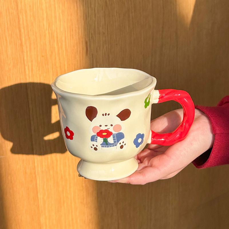 

Milk fufu pacha dog goblet souvenir large capacity ceramic mug exquisite drinking cup birthday gift 301-400ml