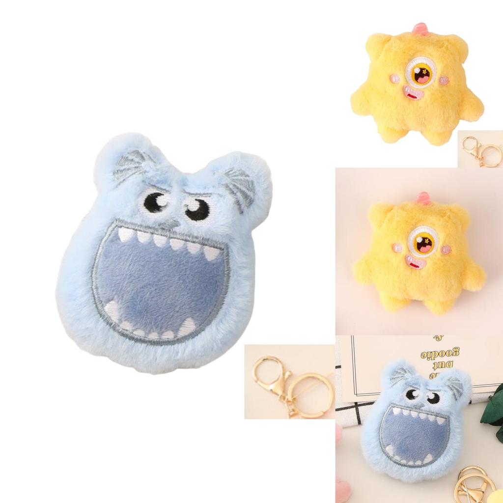 Adorable Cartoon Monster Plush Keyring One Eye Three Eyes And Clown Options Soft And Cuddly Great For Hanging On Bags 9cm X 9cm