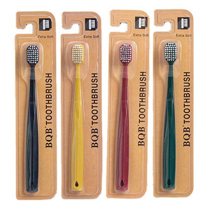 5pc High Quality Dubai Soft Bristle Toothbrush Macaron Single Pack Bamboo Charcoal Adult Wide Head Toothbrush Soft Bristle