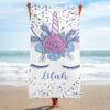 Name Bath Towels Cartoon Unicorn Beach Towel Bathroom Sport Towel for Adult Kids Microfiber Quick Dry Swimming Cover