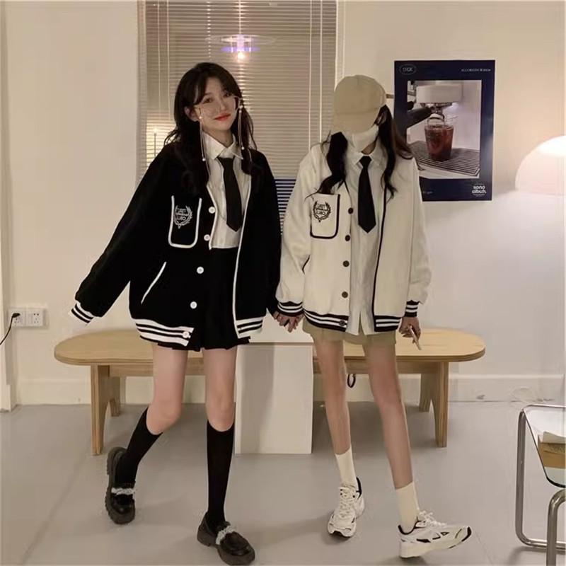 Street Style Girl Academy Baseball Jacket: 2025 Trendy Casual Loose Hoodie for Spring/Autumn