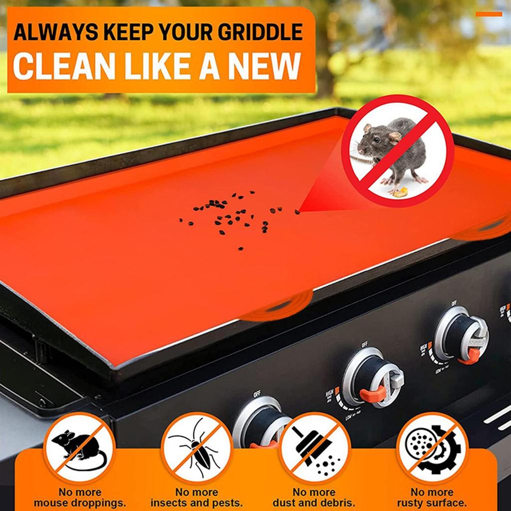 Griddle Grill Mat Reusable Nonstick Silicone BBQ Mat Grill Accessories Multifunctional Barbeque Mats 17 Inches for Restaurant