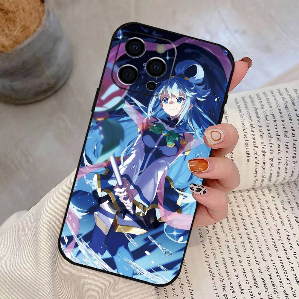 Konosuba Phone Case For iPhone 17, 16,15,14,13,12,11 Plus,Pro Max, Others Soft Black Cover