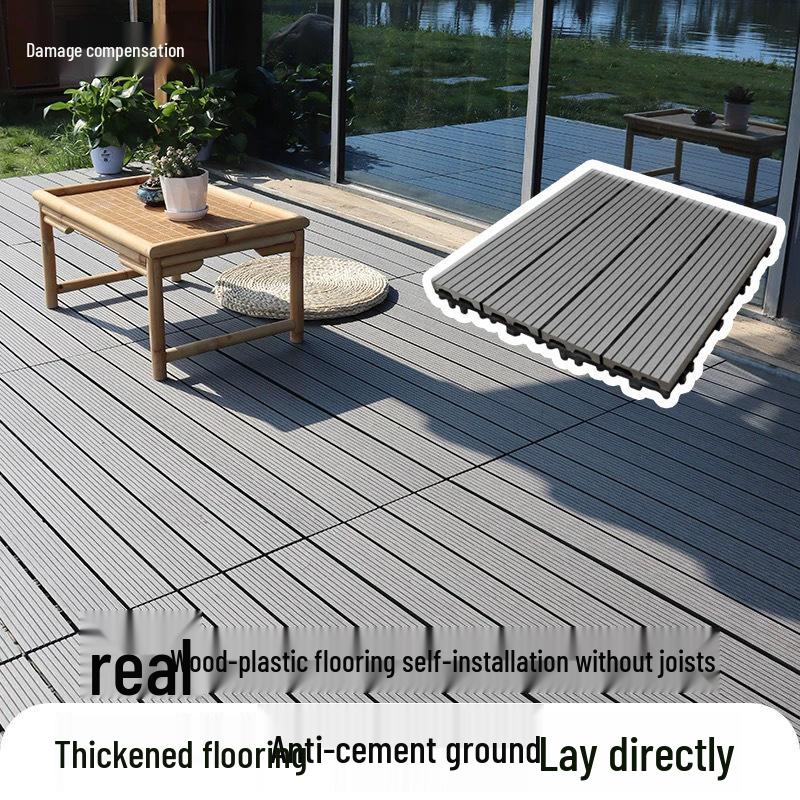 Outdoor Composite Wood-Plastic Flooring: Durable, Anti-Corrosion, Self-Laying for Patio, Balcony, or Terrace