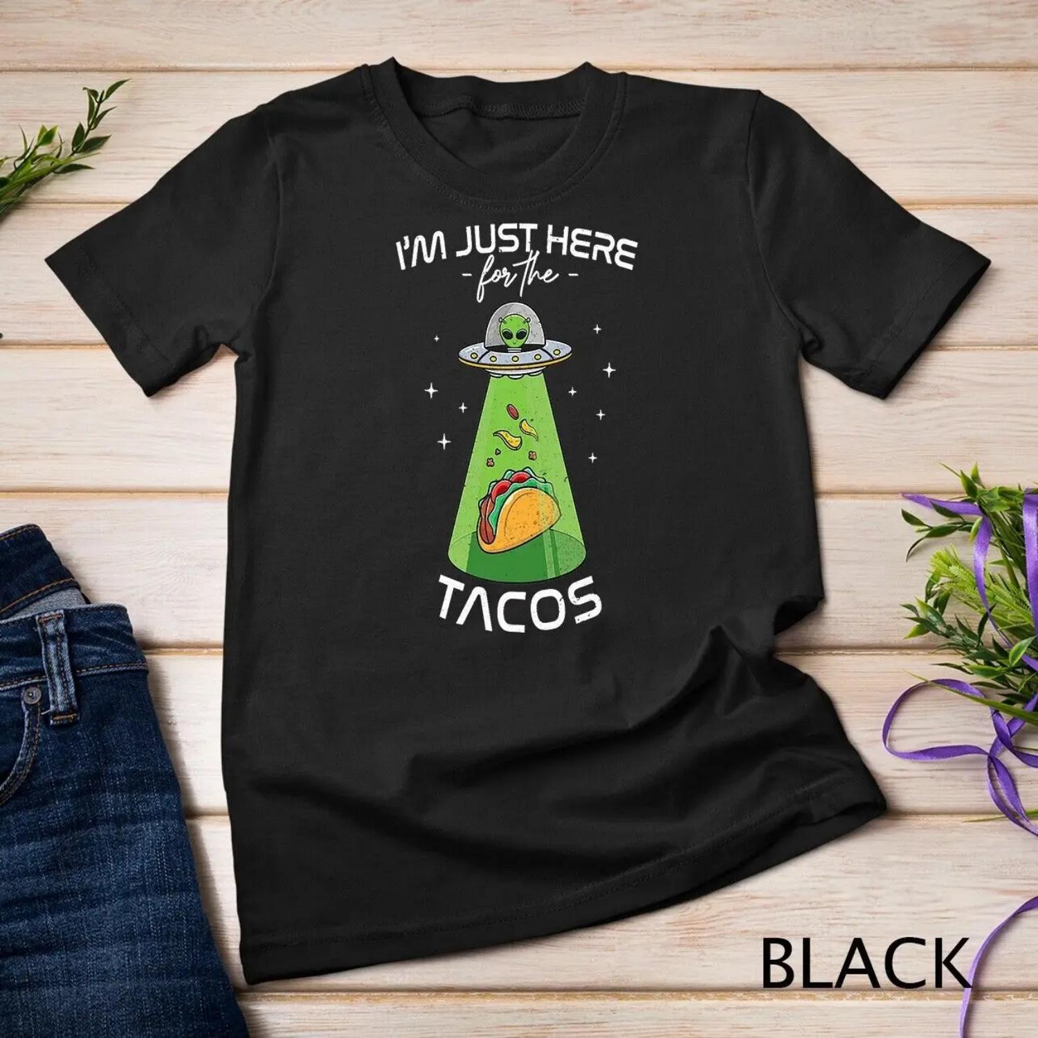 Alien T Shirt UFO Abduction Funny Tacos for Aliens Lover Premium S