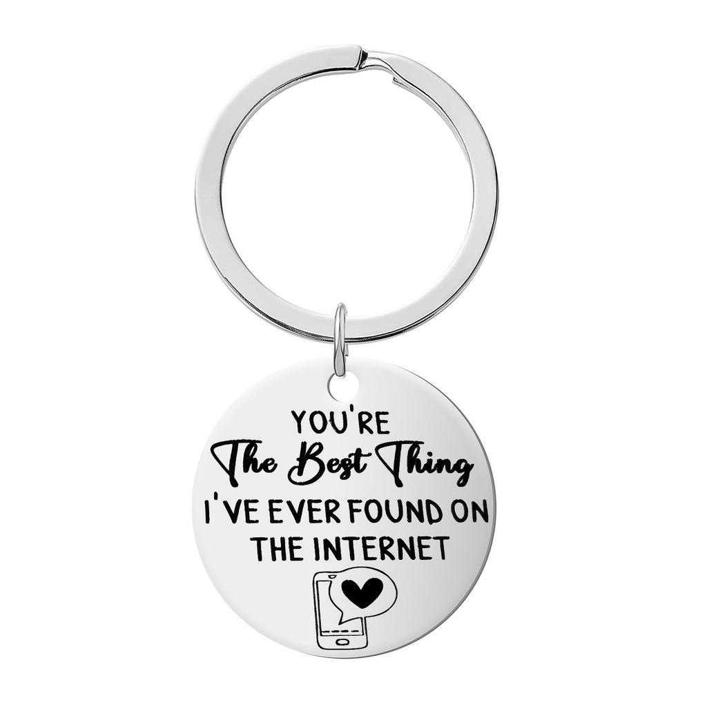 Couple Valentines Day Christmas Gift Stainless Steel Keychain for Men Women Send To Friends Creative Fashion Gift Keychain for Backpack Bag Pendant