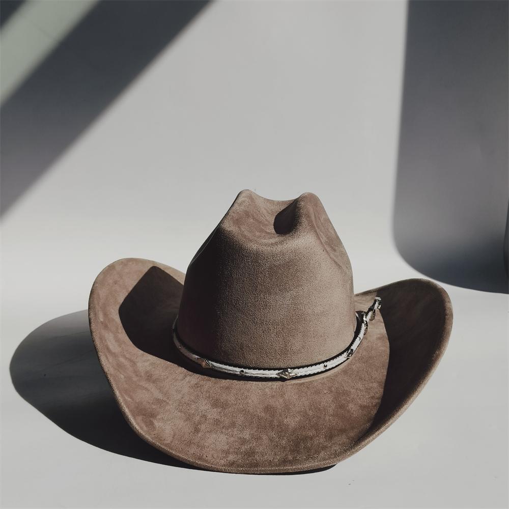 New Handmade Belt Suede Western Cowboy Hat Wide Brim Cowgirl Hat Party Hat Stage Hat Cattleman Knight Hat
