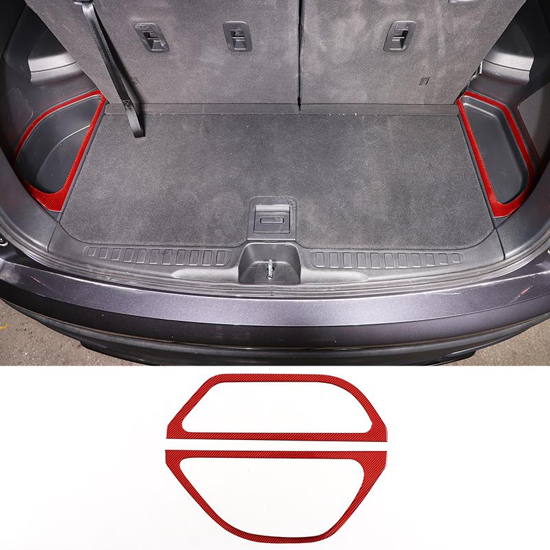 For Honda Pilot 2015-2019 Red Soft Carbon Fiber Air Vent Frame Vanity Mirror Cover Interior Decorative Sticker Auto Parts X12