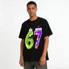 Cute Number 67 Cake Print Casual Short Sleeve Top For Adults Kids Pure Cotton T-shirt