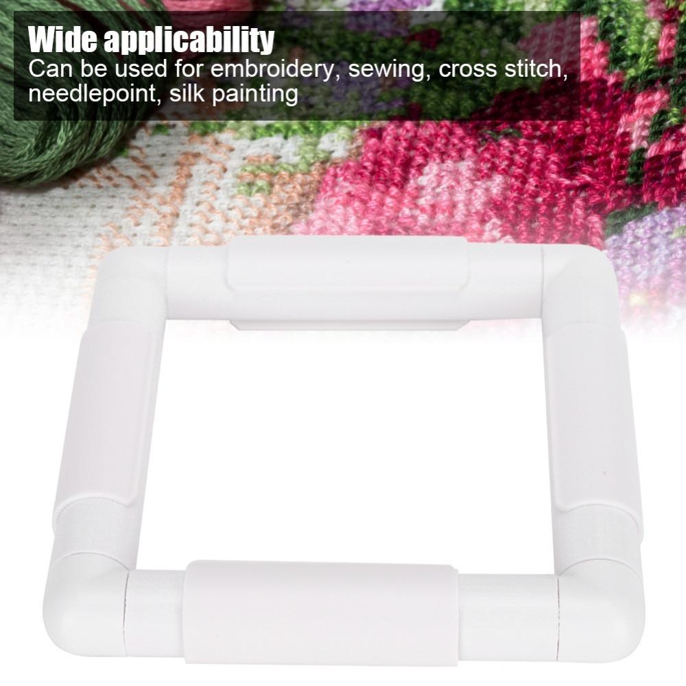 Square Shape Embroidery Hoop Plastic Embroidery Frame Portable Cross Stitch Frame For Needlepoint