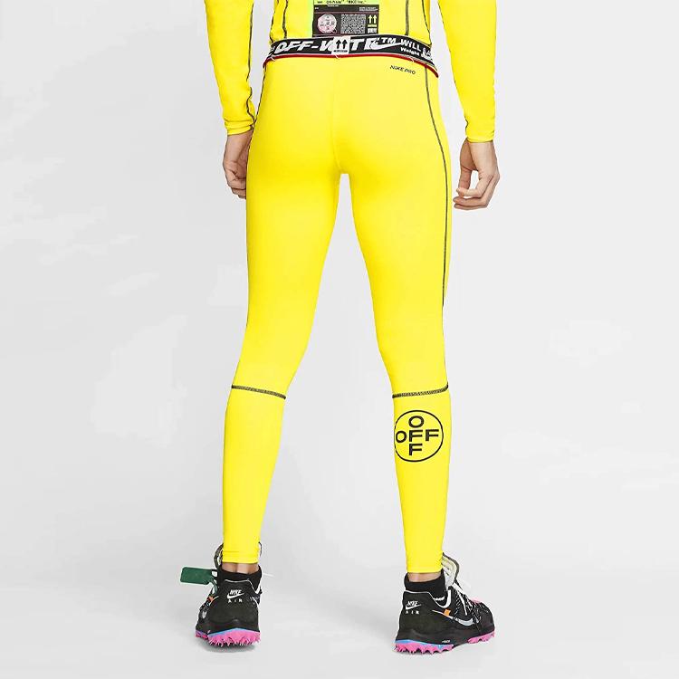 Nike X Off-White Running Tights Opti Yellow Men Bottoms CN5532-731
