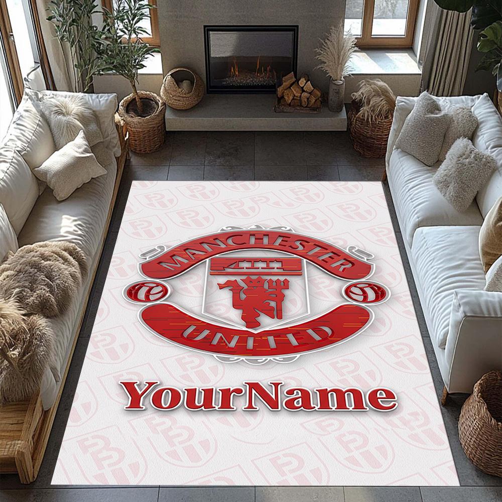 Manchester Customized Name Floor Rug Office Rug Design for Kitchen Balcony Decorate room Study room Anti-slip Rug Decorate Offices Gift for Festivals