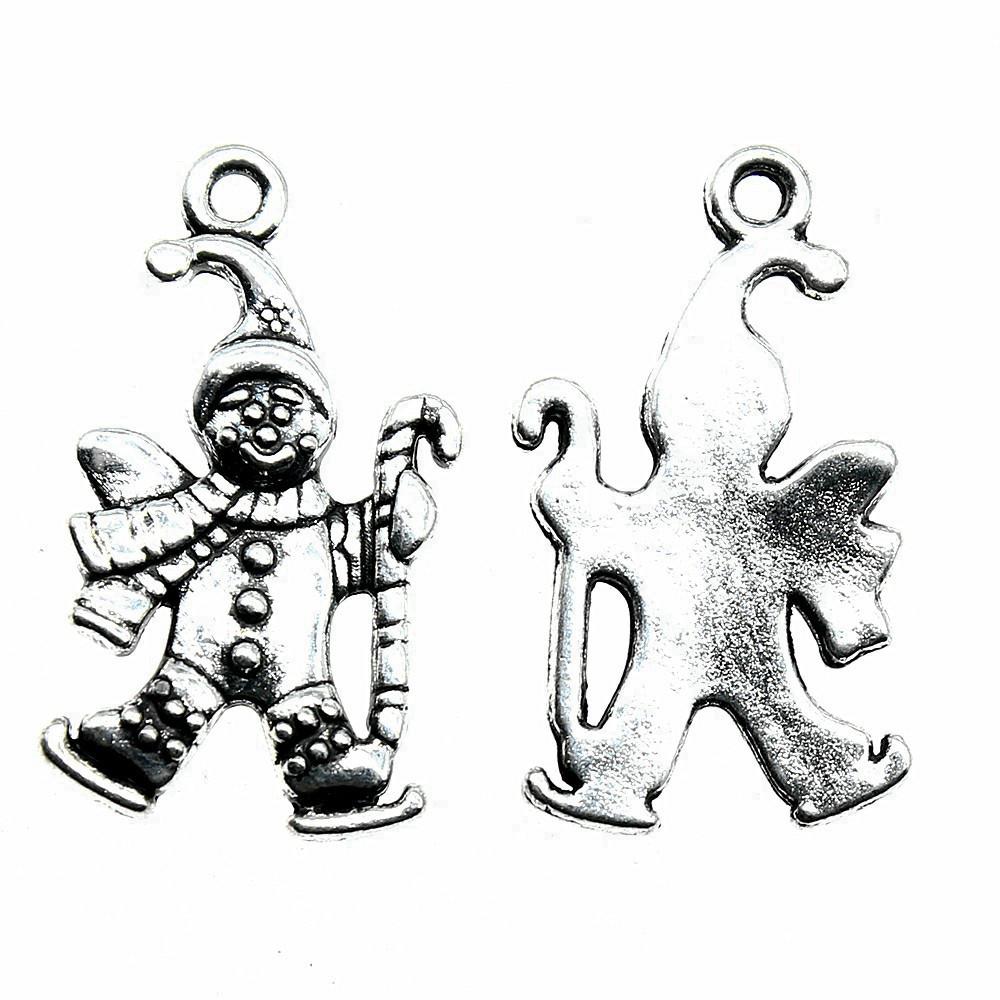 Snowmen Charms Snowflake Pendants For Winter Christmas Themed Jewelry