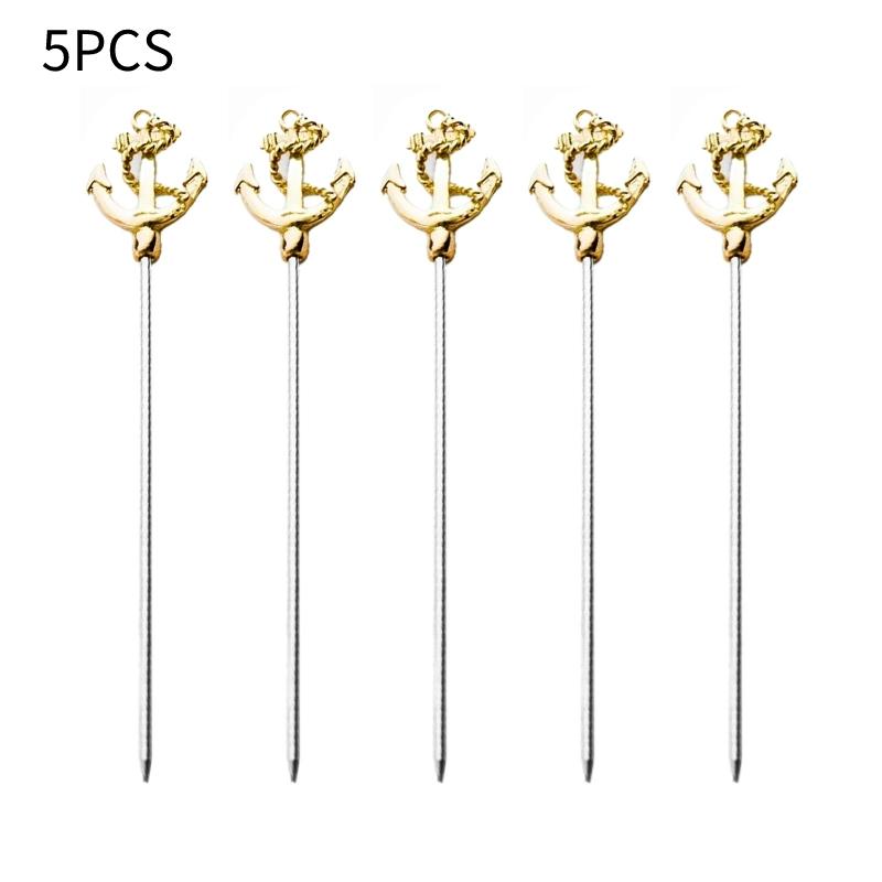 5-10Pcs Creative Stainless Steel Cocktail Picks Martini Picks Juice Decoration Picks Bar Bartending Tools Kitchen Accessories