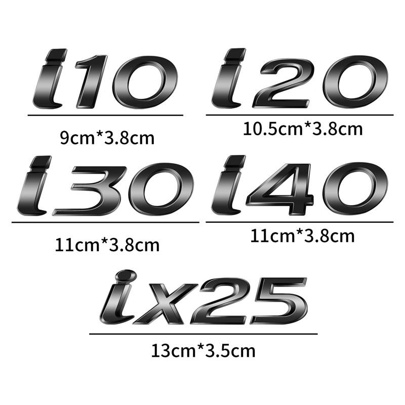Car Sticker For I30 I40 I10 I20 Ix25 Ix35 N Line Glossy Black Logo Letter Decoration Emblem Rear Trunk Badge Auto Accessories