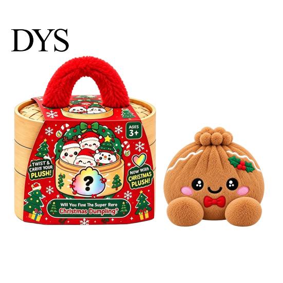Plush Dumpling Decor Christmas Squeeze Toy, Steamed Bun Plushie for Stress Toy Relief, Stuffed Fidget Party Favors Sensory