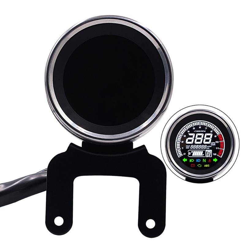 Motorcycle LCD Digital Speedometer Tachometer Speed Gauge Oil Level Meter Universal For Honda Ymaha Suzuki Harley DC12V