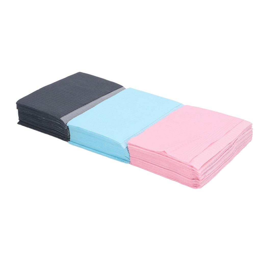 60 Stück Einweg-Nagelkunst-Tischtücher Matte Nagelkunstmatte Papierbogen Nageltischabdeckung für Maniküre Schwarz Rosa Blau