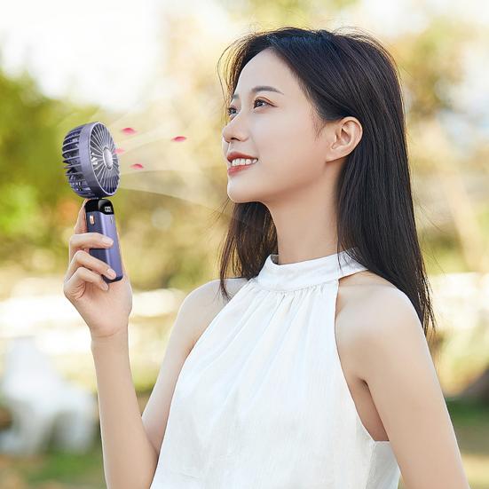 3000mAh Practical Real-time Display Mini Fan LED Lightweight Cooling