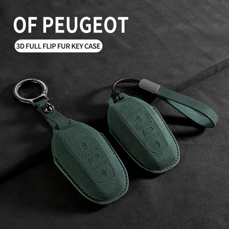Leather Car Key Case Cover for Peugeot 308 408 508 Citroen C4L C6 C3-XR Picasso DS3 DS4 DS5 Shell Keychain for Peugeot