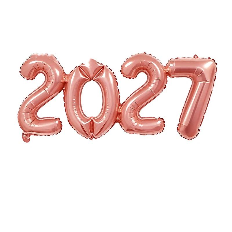 2027 Conjoined Foil Balloons Multicolor Number Design for New Year Party Graduation Ceremony Decoration