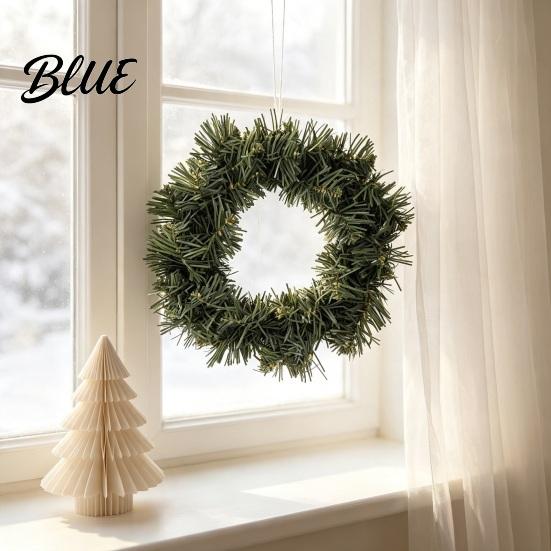 Künstlicher Weihnachtskranz Norfolk-Tanne für Haustür Unechte Grüne Nadeln Natürliche Optik Kranz Winter Bauernhaus Feiertags-Hänge-Dekoration Veranda Fenster
