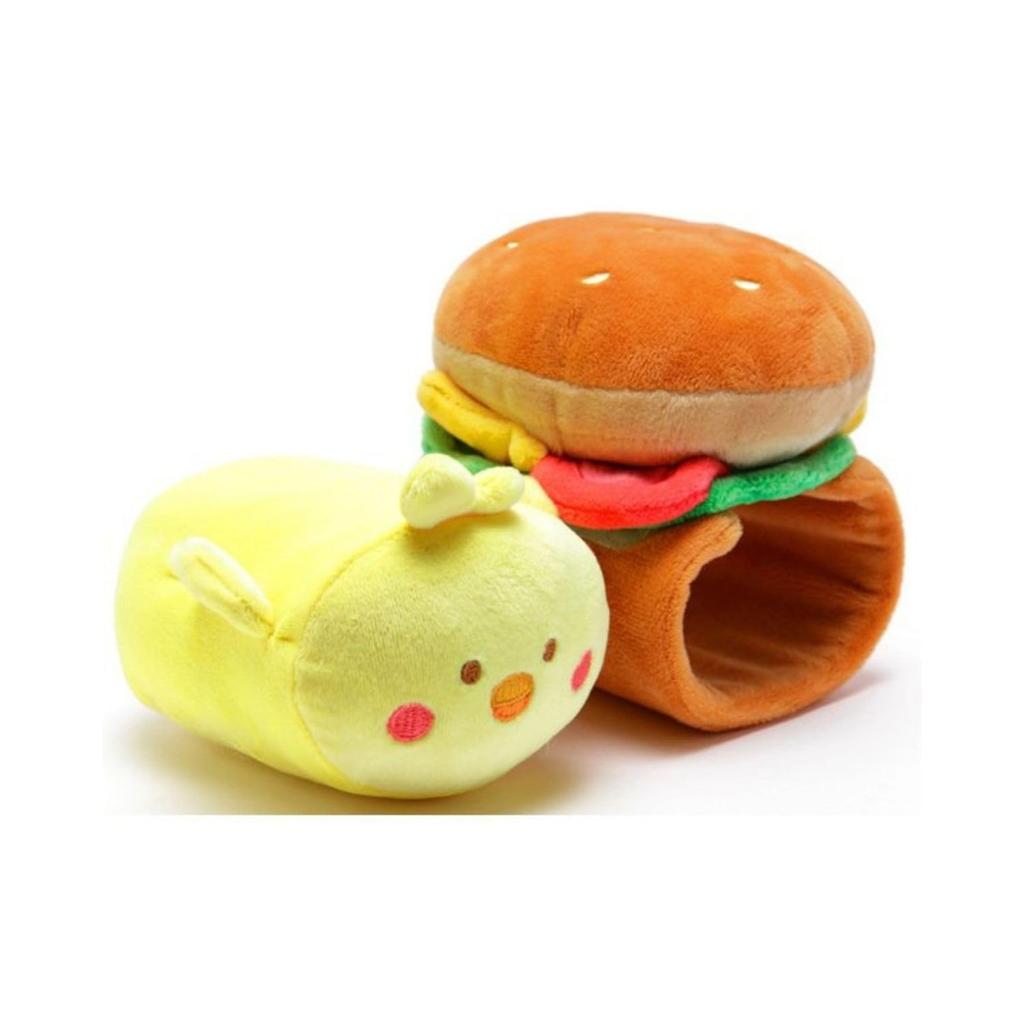 IRIS RAIN ANIROLLZ Small Plush Toy, Basic Series Burger Chicky, 10x13x17cm (ANI-CK-PB)