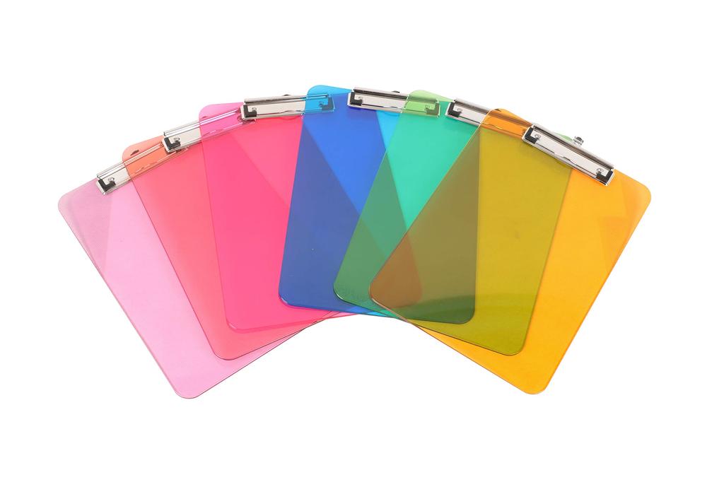Amazon Basics Plastic Letter Pack of Assorted Colors Clipboards, Black, 6,