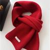 100% pure knitted scarf women's autumn and winter solid color versatile warm Korean version scarf men's long style atmosphere