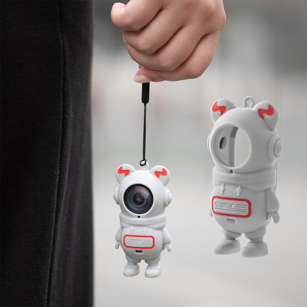 For Insta 360 GO 3 Silicone Soft Case with Anti-Lost Rope Mini Astronaut Camera Body Protective Cover for Insta360 GO3 Accessory