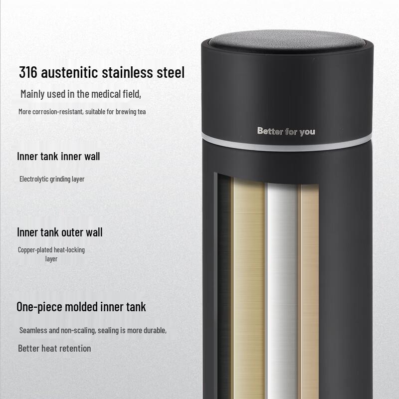 FUGUANG FU+ Classic Vacuum Insulated Mug with Tea Infuser