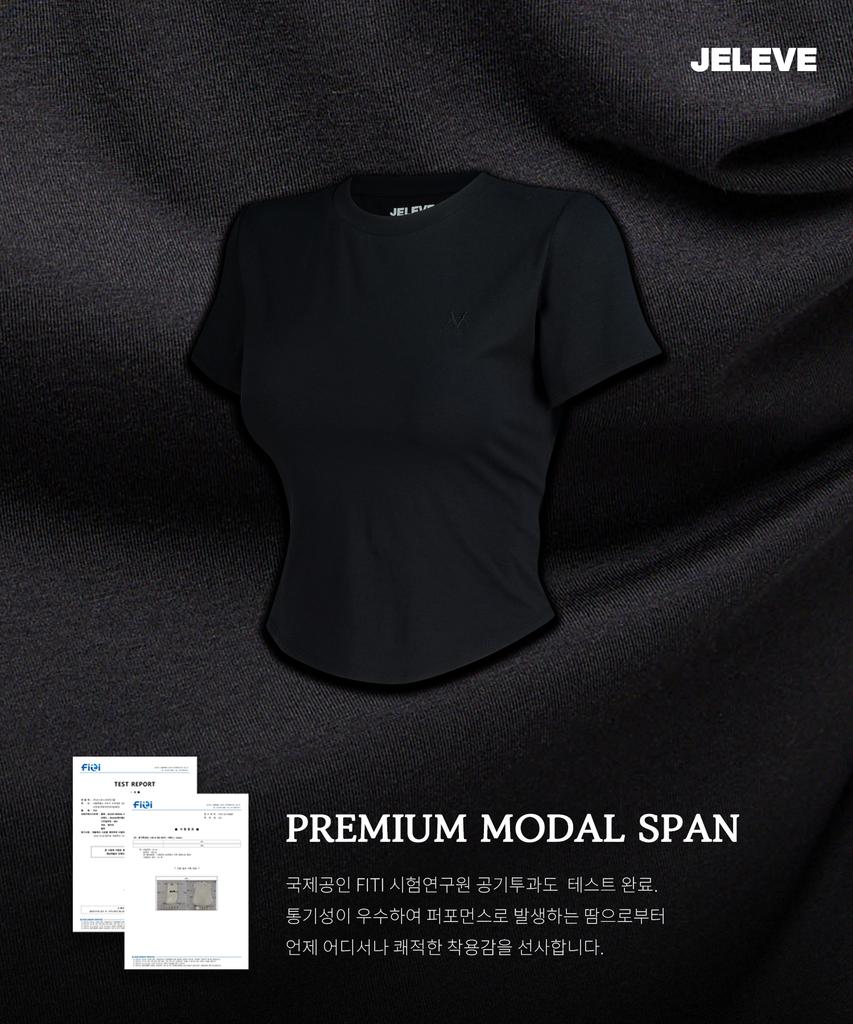 JELEVE Symbol Embroidered Crop Short Sleeve [Black]