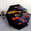 1pc Colorful Fish Automatic Folding Umbrella - Windproof Compact Travel Umbrella with Auto Open/Close, 8-Rib Heavy-Duty Shaft for Women/Men A002