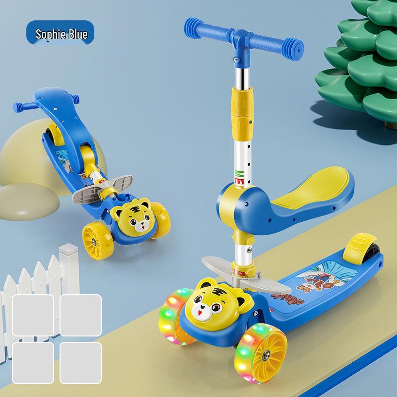 3-in-1 Children's Scooter with Seat for Ages 1-12, Suitable for Boys and Girls