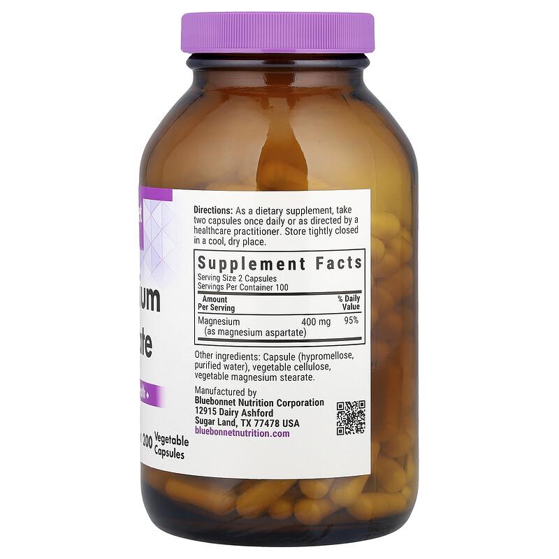 Magnesium Aspartate, 200 Vegetable Capsules (200 Mg Per Capsule)