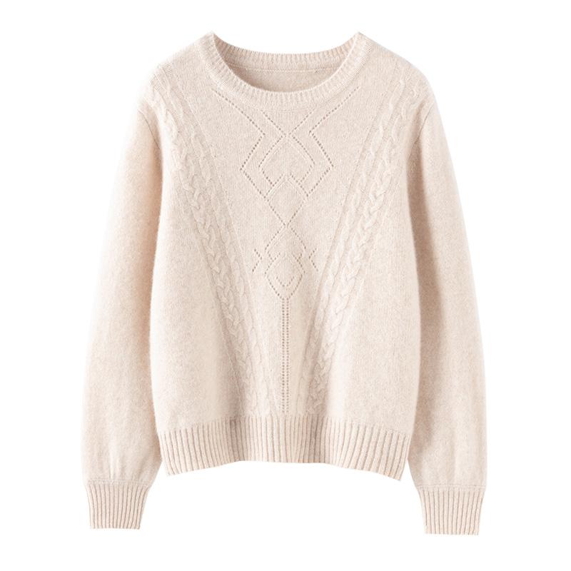 Women's Cashmere Sweater Qinghe Cashmere 30% Cashmere 70% Wool Autumn and Winter Cashmere Pullover Soft and Warm