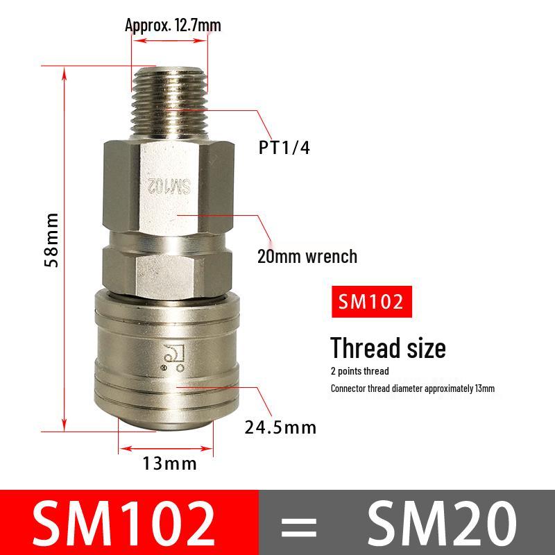 C-Type Pneumatic Quick Connector for Air Compressors and Oxygen Hoses