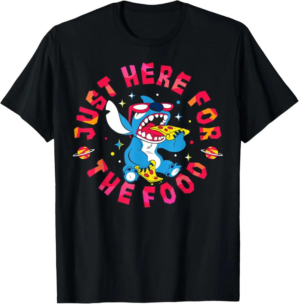 Hot Fashion Casual Lilo & Stitch Just Here for The Food T-Shirt S-4XL Summer Unisex