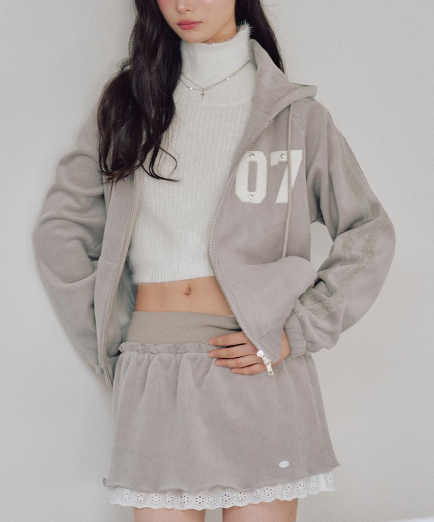 ZEROPLANET Chloe Velour Skirt Pants [Light Grey]