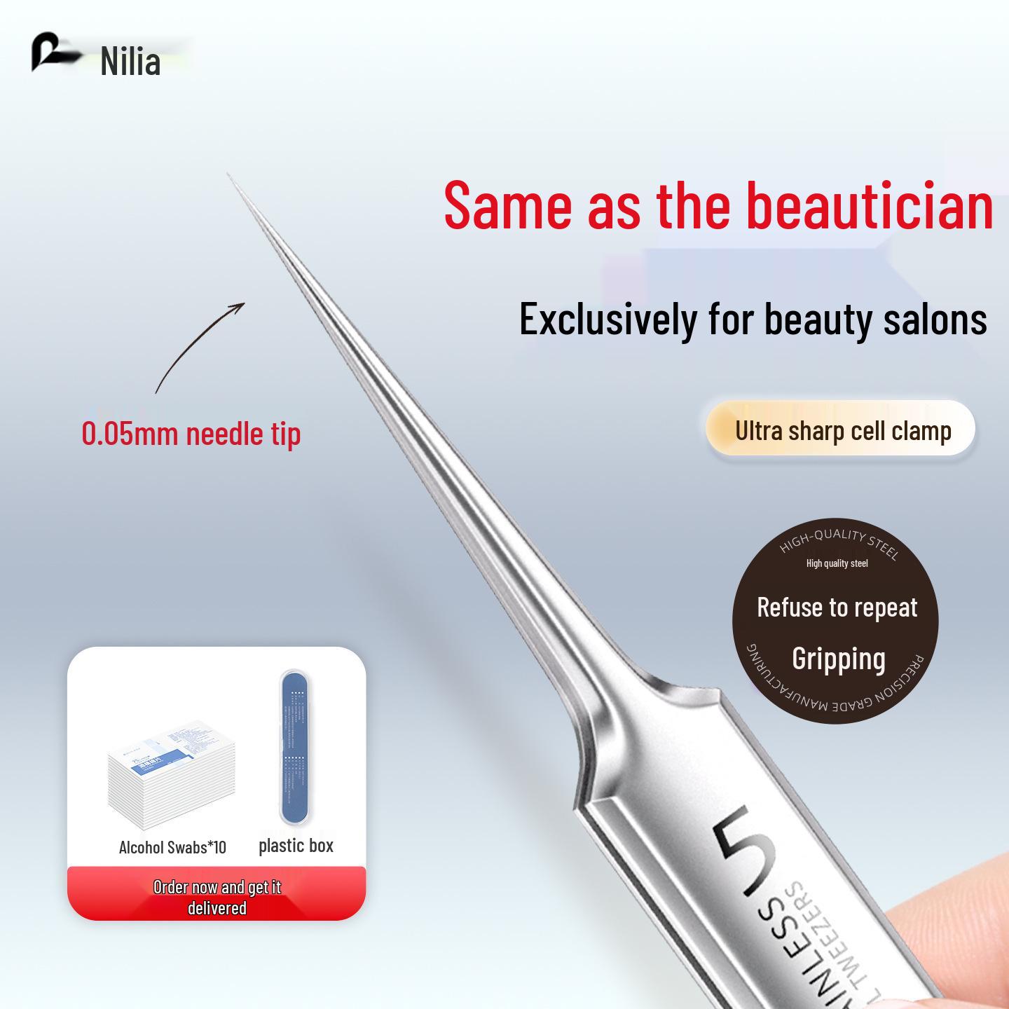 Niliya Precision Blackhead & Pimple Extraction Tweezers Set for Beauty Salon