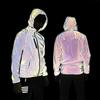 Wosawe Reflective Hooded Cycling Jacket Noctilucent Bike Riding Rainproof Breathable Bicycle Windbreaker