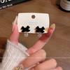 Flash Diamond Bow Velvet Stud Earrings Women's Niche Design Earrings Cold Wind Elegant Earrings