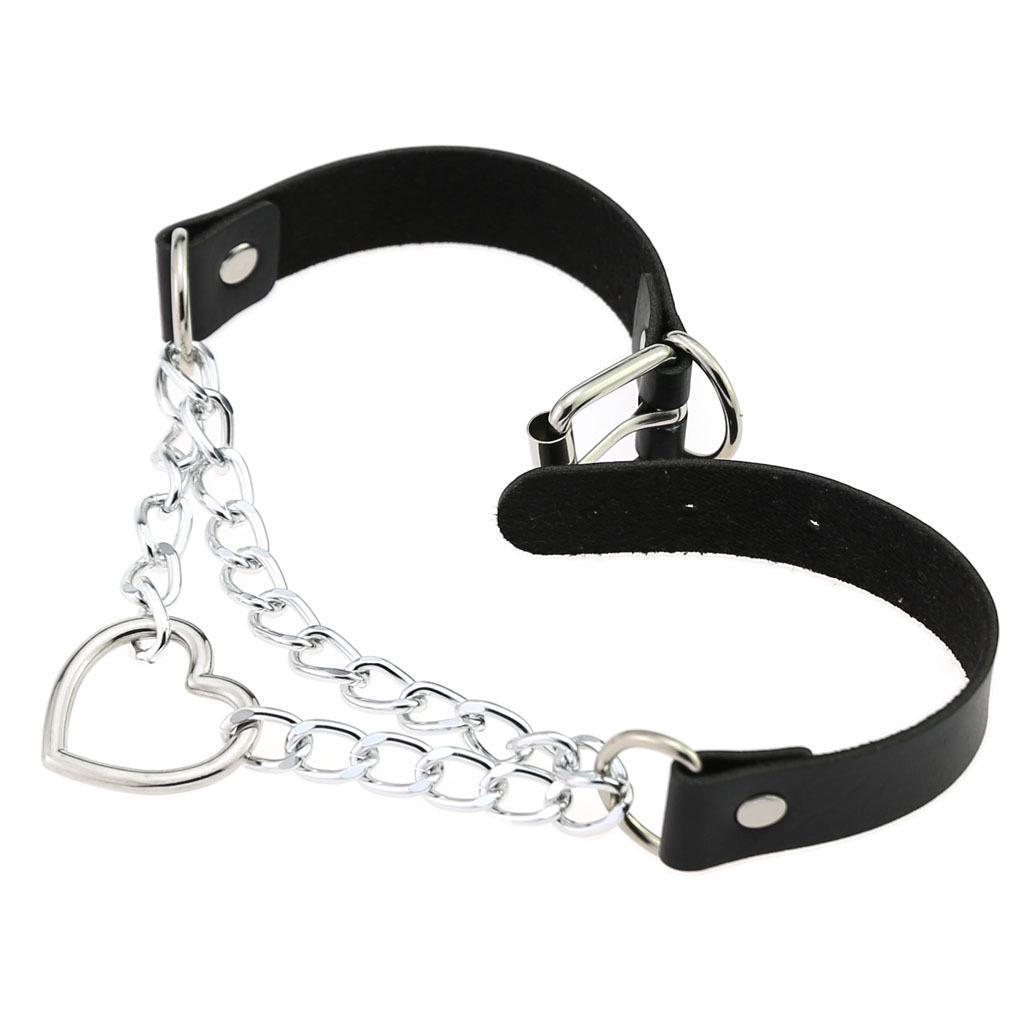 Pastelově gothický choker srdíčkový obojek pro dívku cosplay Harajuku náhrdelník krční pásek choker Kawaii růžové estetické doplňky